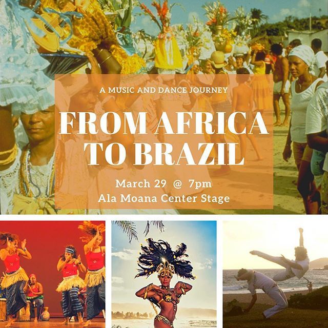 CapodaMataHI's tweet photo. CDO Hawaii presents “A Music and Dance Journey from Africa to Brazil” at #alamoanacenterstage on March 29th @ 7pm.  Don’t miss a chance to see amazing local talents on this public show. 
Featuring :
West African Dance by @sewafare
Capoeira by @cdohawaii
Samba by @sambareggae… https://t.co/2S8VdXDwZg