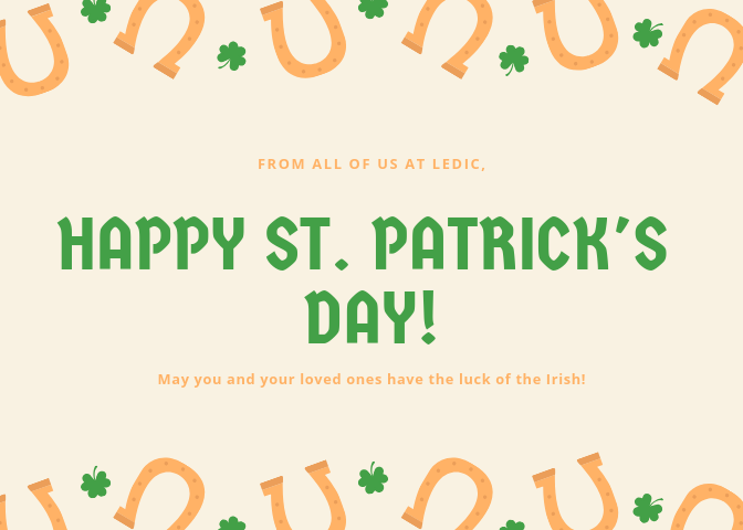 LEDICmgmt's tweet image. Time to get your green on! 💚 Happy St. Patrick's Day from all of us at LEDIC. 🍀🤞🌈