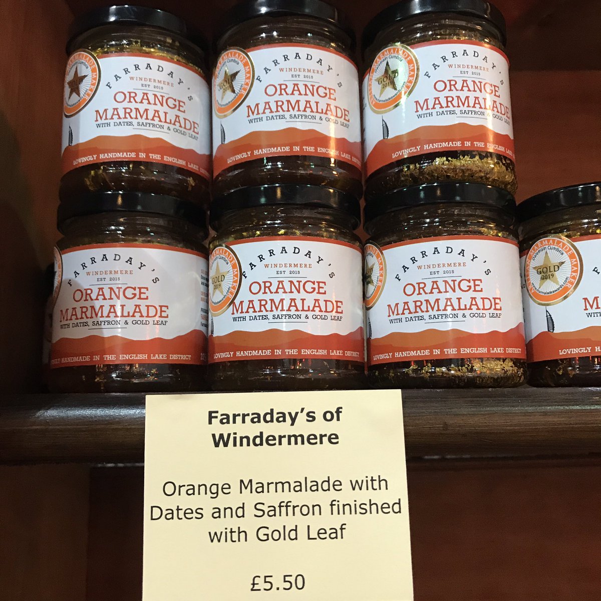 Another Gold for Cumbria from <a href="/Farradaystasty/">Farraday's Tasty</a>. And it contains actual gold! Try it and buy it today <a href="/MarmaladeAwards/">Marmalade Awards</a> <a href="/DalemainMansion/">Dalemain Mansion</a> #marmalade2019 #Marmalade