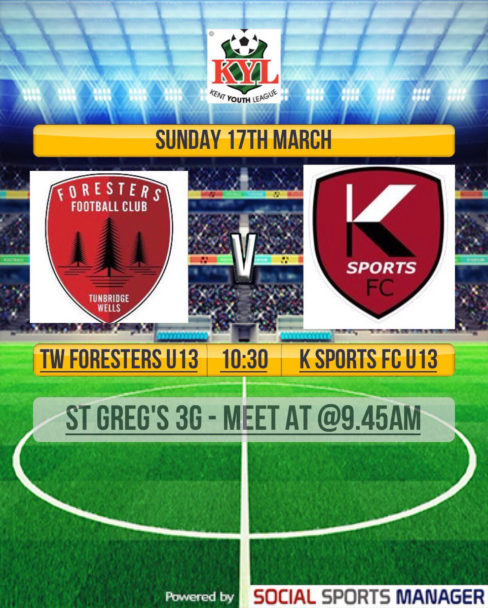 Fantastic 1-0 win for TW Foresters U13’s against a very strong <a href="/KSportsfcyouth/">K Sports FC Youth</a> team in the <a href="/KentYouthLeague/">KentYouthLeague</a> this morning. Great support for both teams and a cracking game of football. 👏👏👏