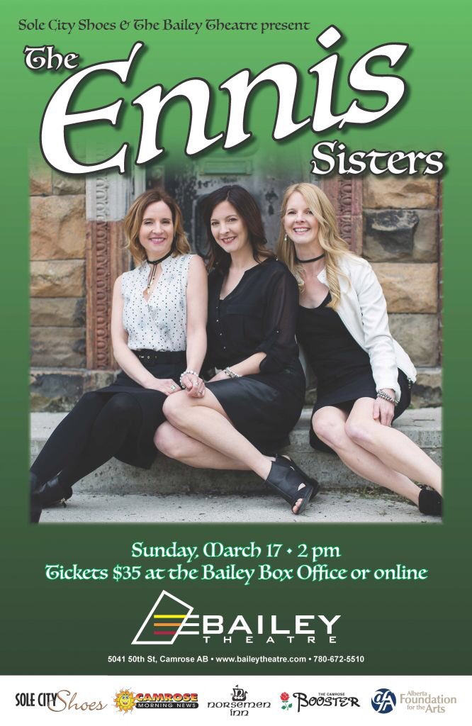 ENNISmusic's tweet image. Happy St. Patrick’s Day!! We’ll be performing an afternoon matinee @BaileyTheatre in Camrose, AB today! Show starts at 2pm! @HipDubT @maureenennis3 #SpringTour2019