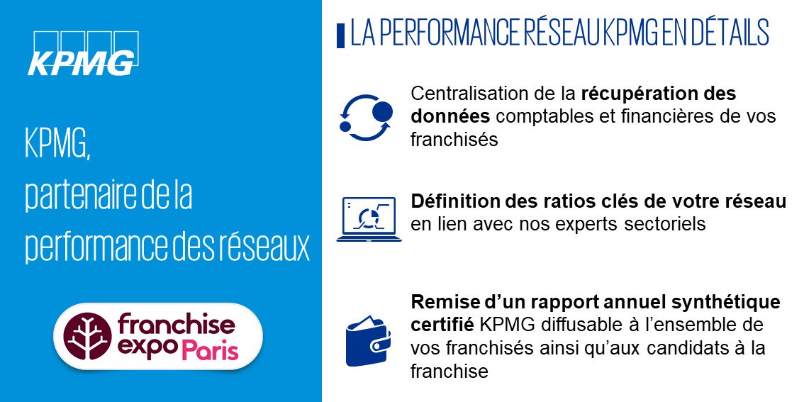 L'équipe #FranchiseKPMG au service de la performance des réseaux. Venez nous retrouver <a href="/Franchise_Expo/">Franchise Expo Paris</a> sur le stand J11-H12 pour découvrir notre offre de service Performance Réseau. <a href="/KPMG_France/">KPMG France</a>