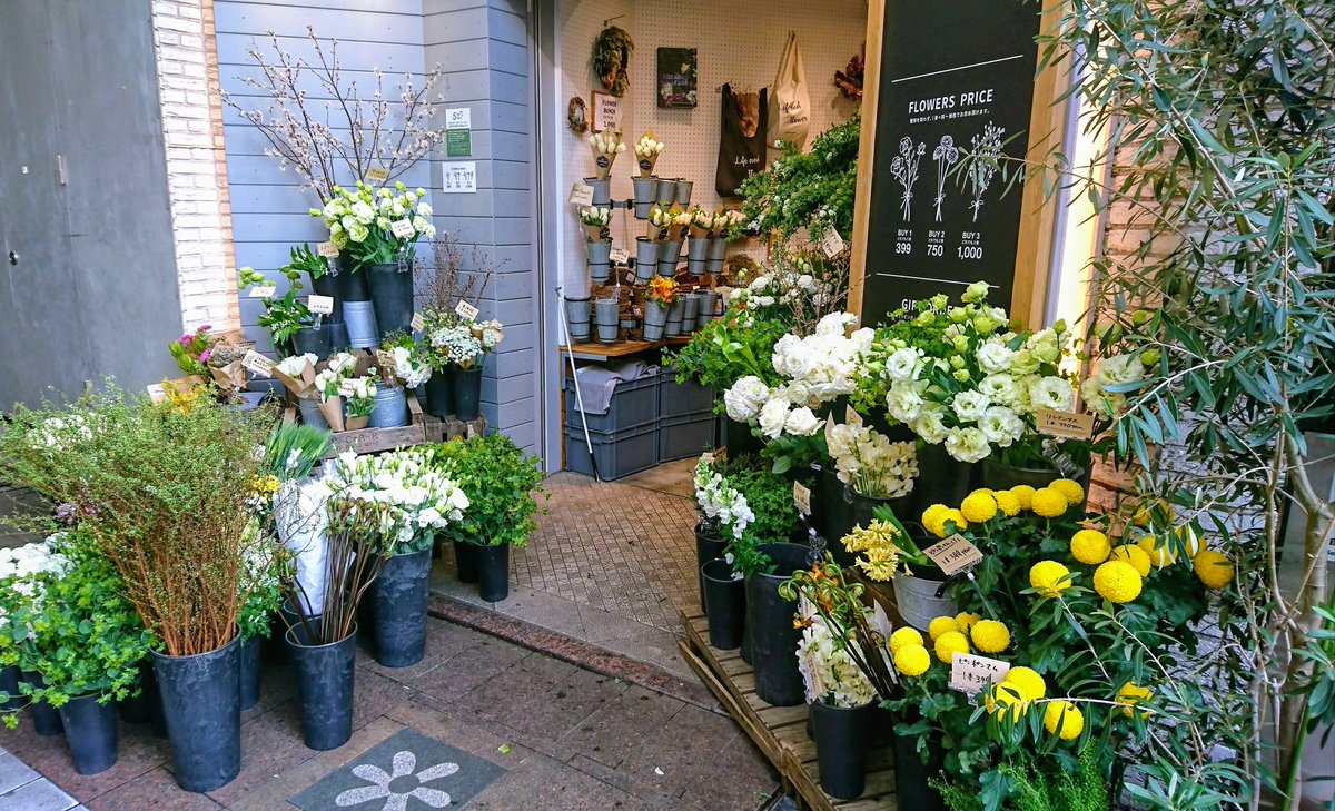 Escargot 39 自由が丘 沿線地図 自由が丘 南口駅前 高架下のお花屋さん 大体いつも 花の色を揃えて陳列してます この日は白がメインでした Flower Shop Wonder Flower 1 Minutes Walk From Jiyugaoka Station Megro Ku Tokyo Byme 15th March