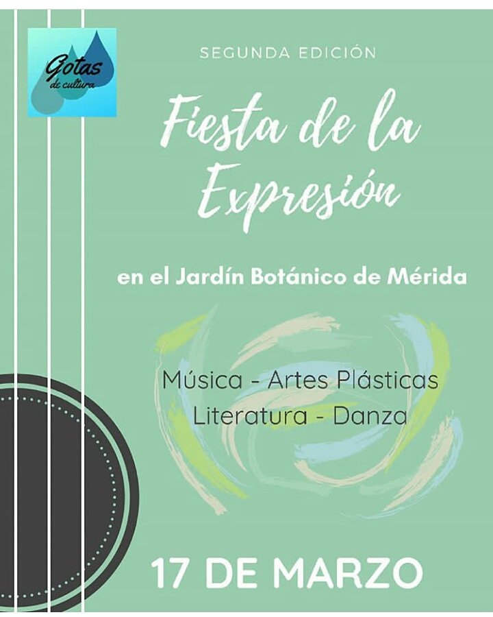 Acompáñanos hoy Domingo 17 de Marzo desde las 11 am en la segunda edición de la Fiesta de la Expresión 🎉✨🎈🎊 .
.
.
Danza, Literatura, Artes Plásticas y mucho más