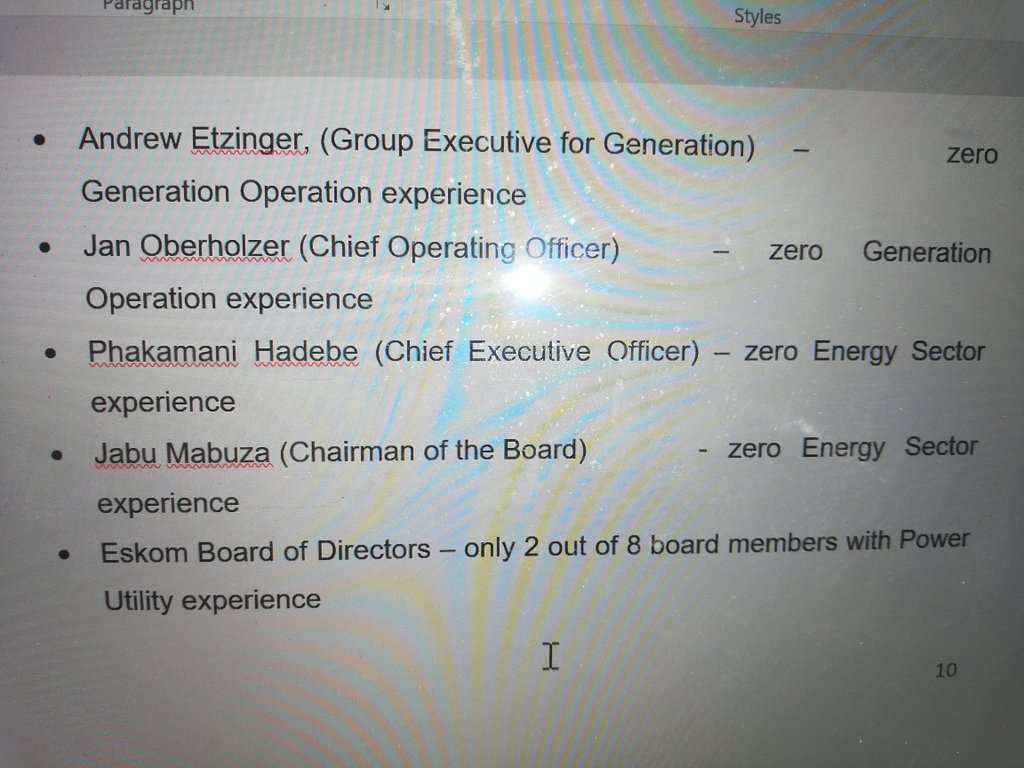 Numsa_Media's tweet photo. These are the 'experts' tasked with running .@Eskom_SA. As you can see they know NOTHING about generation. We should not be surprised that we are experiencing stage 4 loadshedding. 
#SaveEskom
#DownWithIPP
#DownWithPrivatization https://t.co/6qILSKEy23