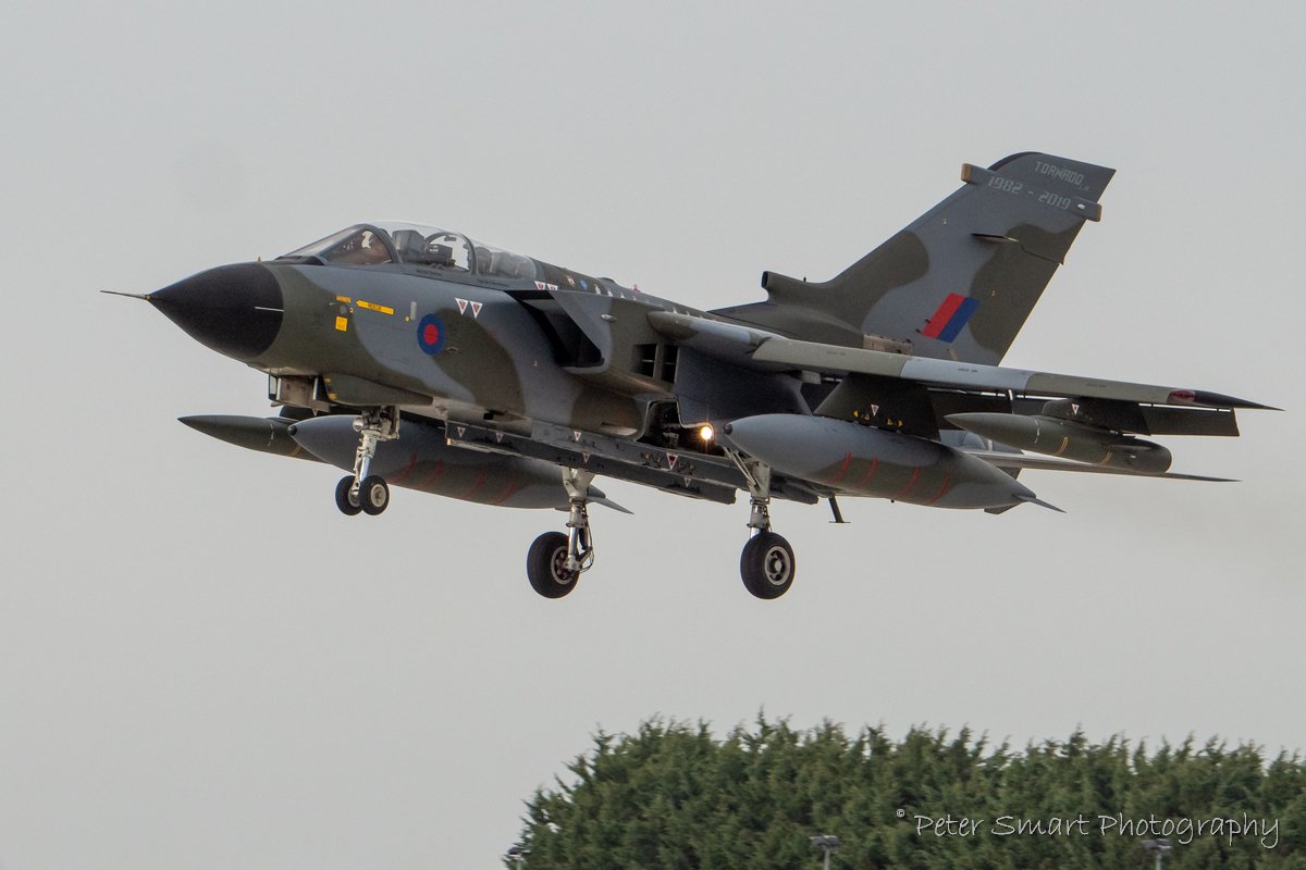 Peter_Smart's tweet photo. Privileged to attend RAF Marham Enthusiasts Day on 8/3/19, witnessing RAF Tornado's penultimate flight. Huge thanks to all involved for arranging this memorable event @RAFMarhamMedia @StnCdrRAFMarham

Further images at https://t.co/SWg6qTDIVk

#RAFMarham #FarewellTornado #FINale https://t.co/K7GntHqJqB