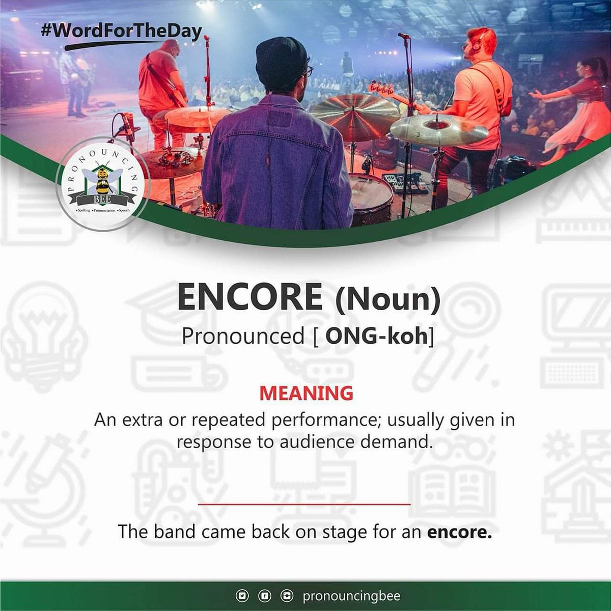 PronouncingBee's tweet image. Word for the day is ENCORE. Using the meaning, can you make a sentence with ENCORE? 😁😁😁

#pronouncingbee #pbee #encore #wordfortheday #childrensbooks