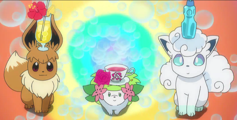 あ る た り あ در توییتر アニポケ シェイミ ロコン シロン イーブイ ナギサ 器用な事するね君達