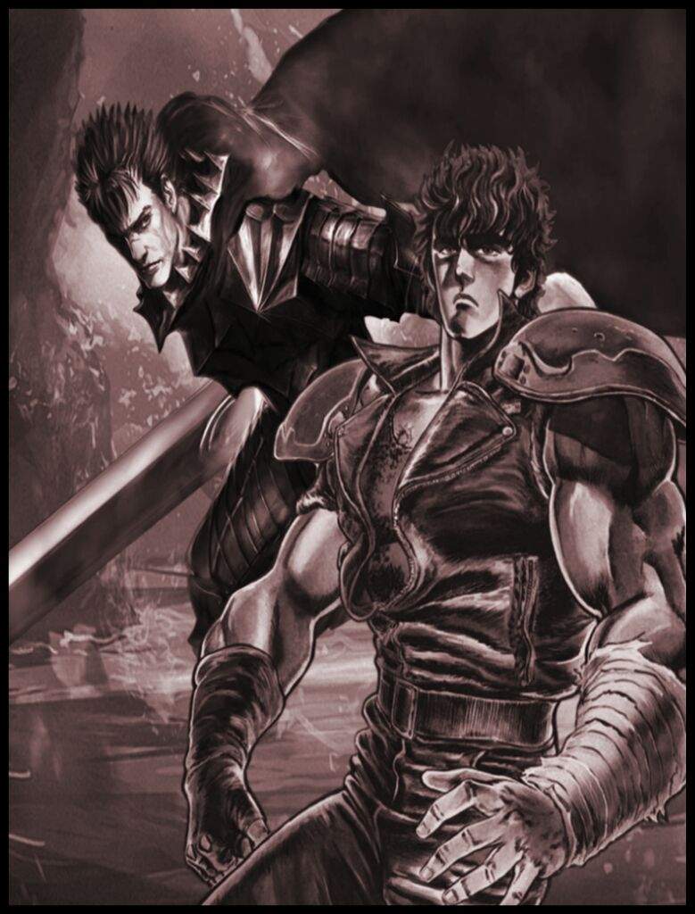 almost forgot but Miura's former collaborator Buronson's Hokuto No Ken (AKA Fist Of The North Star, of 'omae wa mo shinderu' fame) is another huge influence on the character of Guts.