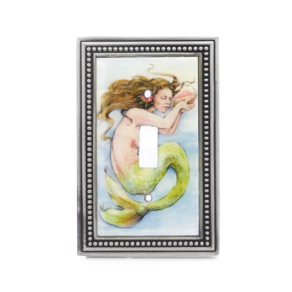 serra_artcraft's tweet photo. Mermaid Art Light Switch Cover: unique sea shore decor with original mermaid watercolor wall art in silver https://t.co/zVGWyKF16U #Lighting #Art #wallart #handmade #Etsy #byhand #SerraCraft #Artisan #lightswitchcover #switchplate #SpaAccessories https://t.co/9dXGDumZsr