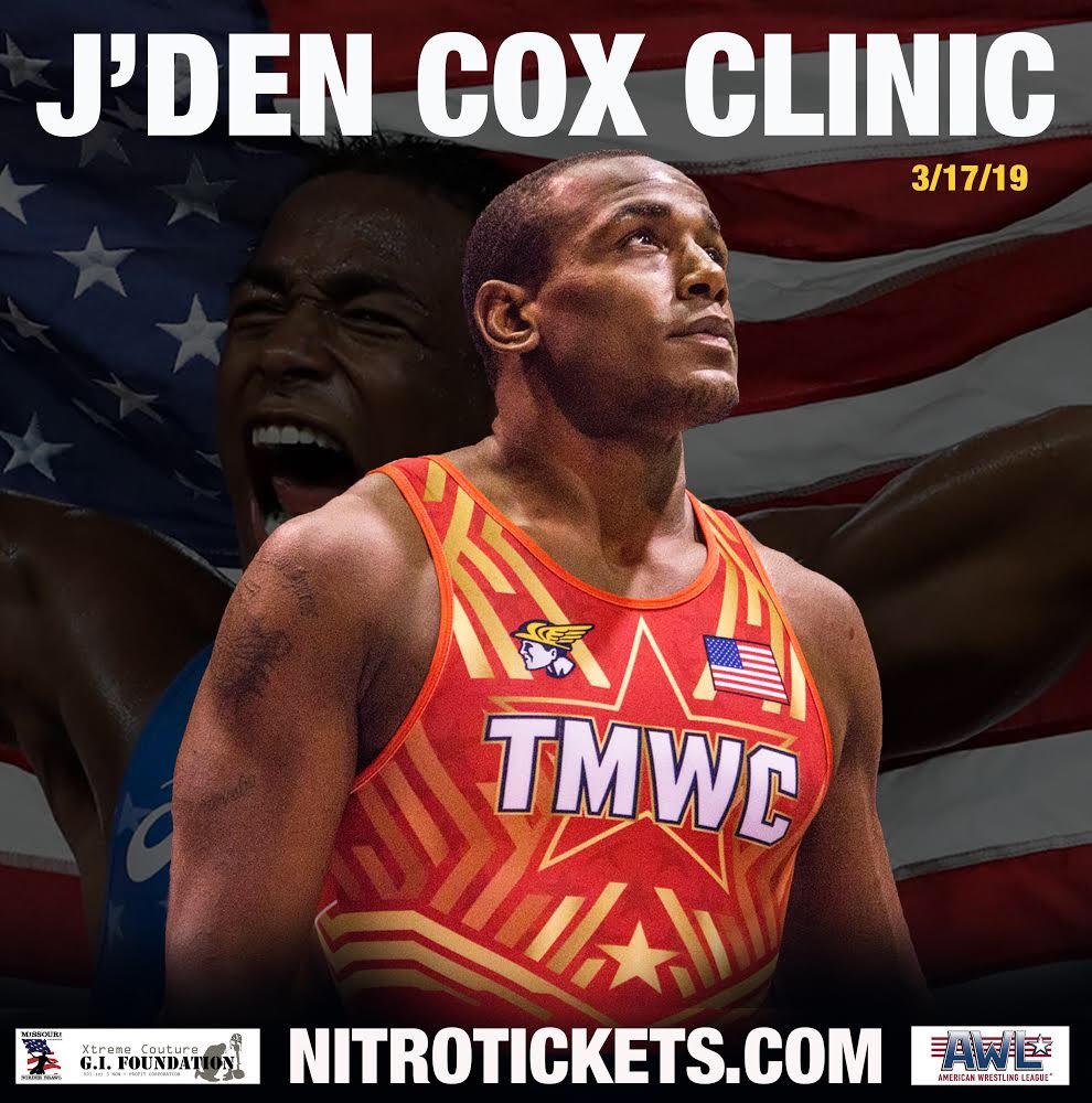 Before today’s Battle for Missouri, World Champion J’den Cox will be putting on a clinic at 1 pm CT. Only 17 tickets are left! Get your tickets NOW at nitrotickets.com/jcc