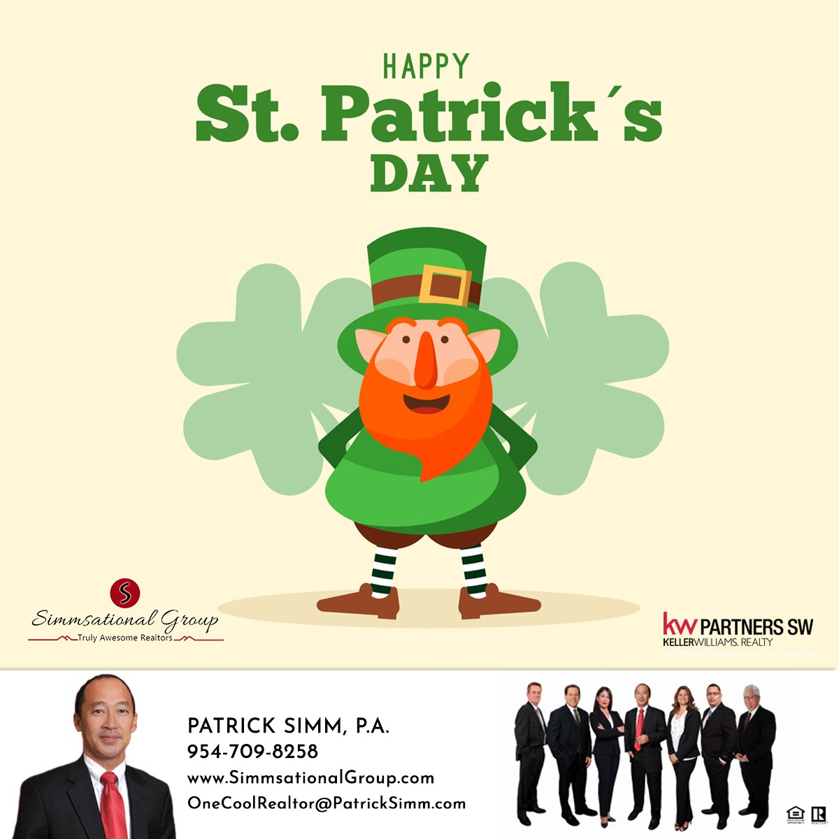 OneCoolRealtor's tweet photo. βIβm a Greater Believer in Luck and I Find that the Harder I Work the More I Have it.β - Thomas Jefferson
The Simmsational Group wishes everyone a Very Happy St. Patrick's Day!! π
#StPatricksDay #HappyStPatricks #Realtor #SimmsationalGroup #OneCoolRealtor https://t.co/4kIGVbM0rR