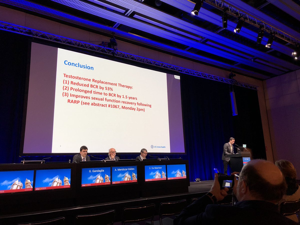 farouk_mike's tweet photo. Bold statements. #Testesteronetherapy #ProstateCancer #potency #Sexualdysfunction #BCR #EAU19 @Uroweb @UCI_Urology @faysal_a_yafi https://t.co/L6TsmZmJmb