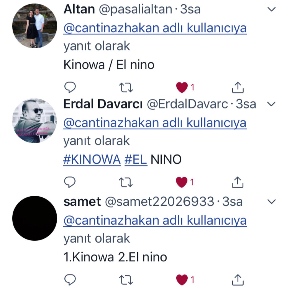 cantinazhakan's tweet photo. Bugün “SON DÜZLÜK” te sorduğumuz EGE DERBİSİ sorusunda (Kinowa/El Nino) doğru cevabını bilen ilk 3 kişiye tebrikler... 🎈 Hafta içi adreslerine gönderilecek. #topazstud #mendip #EgeDerbisi #kinowa https://t.co/9bB2AJ8yFc