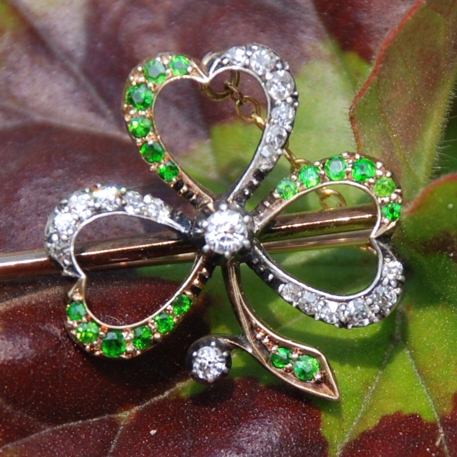 Happy St Patrick’s Day to all our Irish ☘️ friends 
#stpatricksday 
#stpatricksday2019 
#irish 
#shamrock 
#victorianbrooch 
#sold