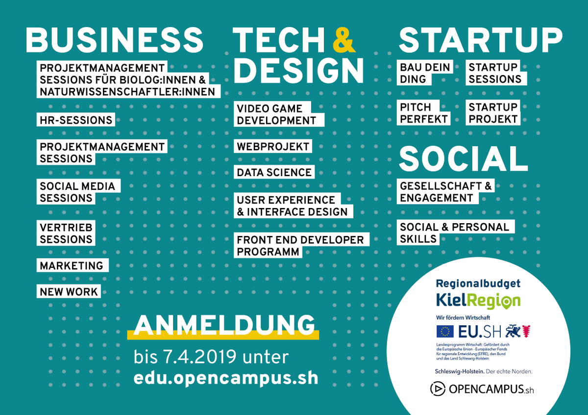 opencampus_sh's tweet photo. Lernt doch einfach, was Ihr wollt 😘
Kostenlos // offen für Alle // Neugier reicht aus!
Aus der #KielRegion für https://t.co/rbeIen4zdC mit ❤️
JETZT anmelden: https://t.co/f1cW8XkRwC 
für Eure Zukunft 💪🚀 🤩 https://t.co/FmXqUjGaMC