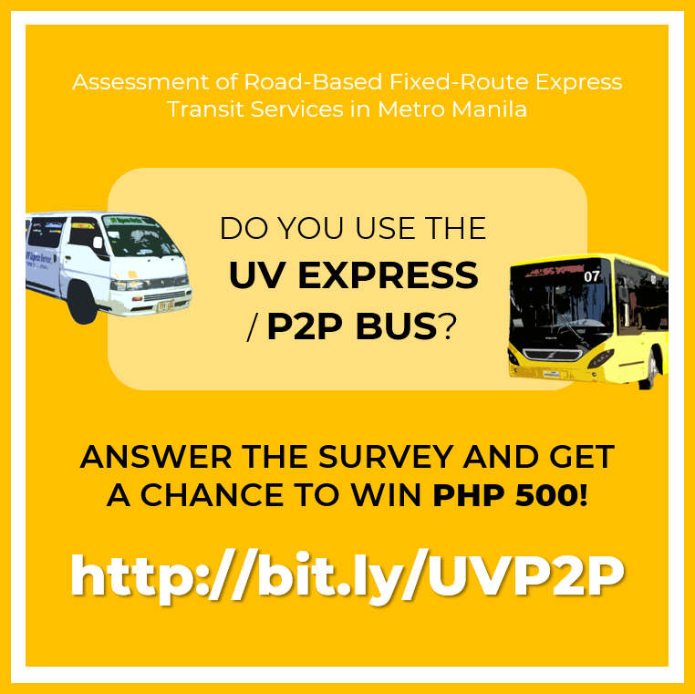 chaaaarmaineder's tweet photo. Answer the survey and get a chance to win P500!
https://t.co/wWVqMqKoe0
🚃🚐🚃🚐🚃🚐
#transport #transit #expresstransit #publictransportation #masstransit #UVExpress #FX #bus #P2P #P2PBus #PointToPoint #MetroManila #commuter #commuterdiaries #traffic #survey #research #raffle https://t.co/qxiEiwZyHu