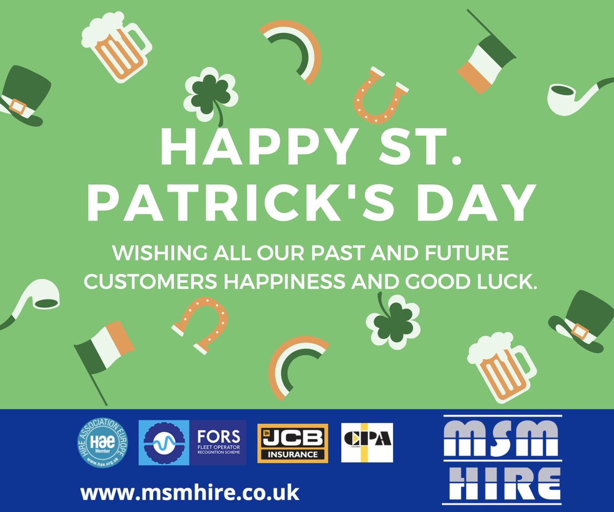 HAPPY ST. PATRICK'S DAY!
Wishing all our past and future customers happiness and good luck.