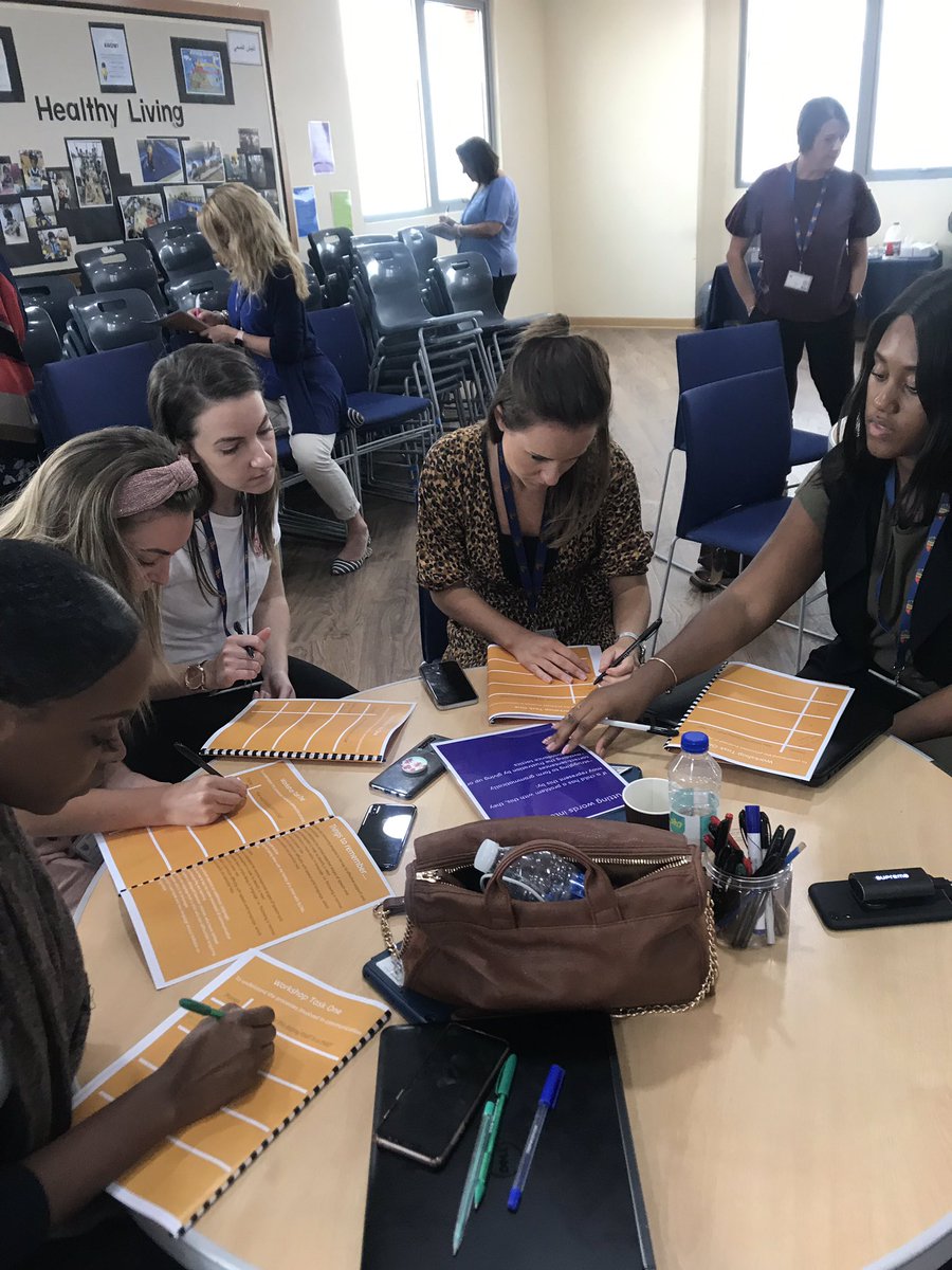 KingsAlBarshaFS's tweet photo. Our staff showing great collaborative skills in the @ElklanTraining session today! #earlyyearscommunication https://t.co/uAvustIc0V