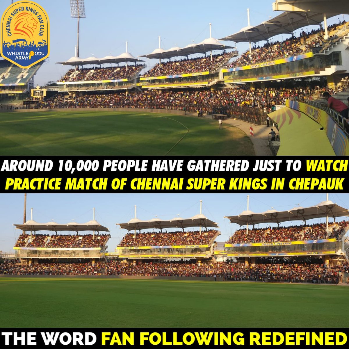 CSKFansOfficial's tweet image. Fandom Redefined. 
CSK is not an Team, but our Family. 
Dhoni is not a name, but an emotion. #WhistlePodu @ChennaiIPL #Yellove #WhistlePoduArmy