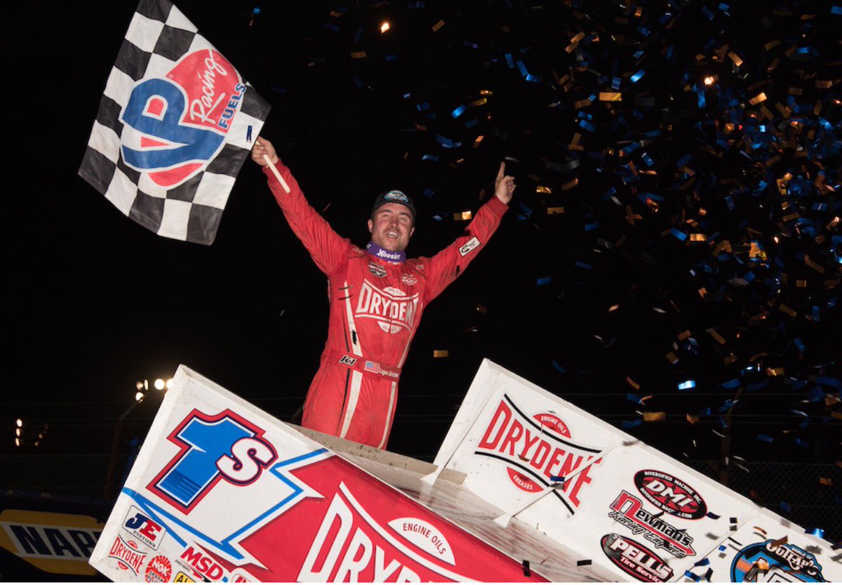 TeamDrydene's tweet photo. WINNER! Congrats @LSchuchart1s and @sharkracingWoO on your @WorldofOutlaws victory last night @StocktonDirt. So proud of your #NeverGiveUp mentality. #GoTeamDrydene https://t.co/XICJpsHCHC