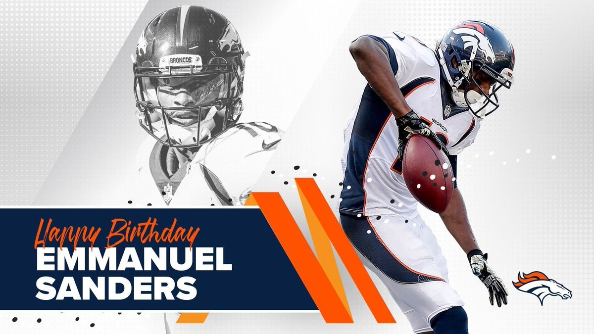 Broncos's tweet photo. We got lucky when we got you, @ESanders_10.

RT to help us wish 🔟 a happy birthday! 🎉 https://t.co/M1ZmFTVloc
