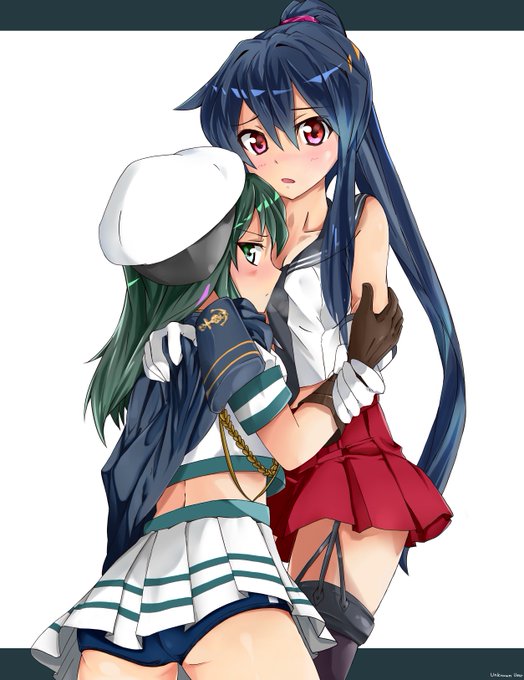 発掘した過去絵。木曾と矢矧。きそやは。
#木曾 #矢矧 #艦これ 