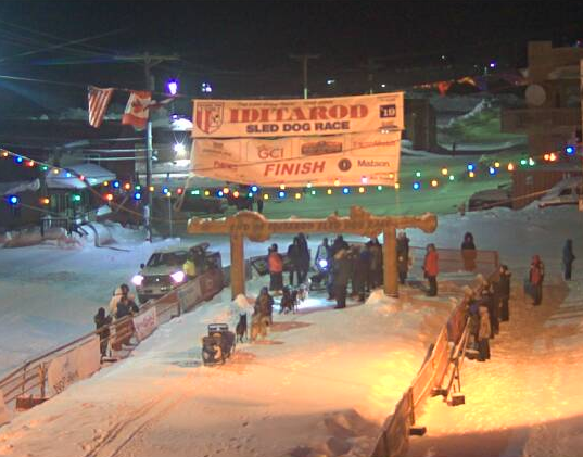 PolarGinger's tweet photo. Falmouth MA native @SarahStokey finally crossed the #Iditarod finish line in Nome, just after 7 AM local time (11 AM EDT). She walked with her 10-dog team for much of the final 22 miles stopping for numerous breaks over 17 hours. Way to go Sarah!
@TurningHeadsAK #CapeCodStrong https://t.co/1XTglb0km0