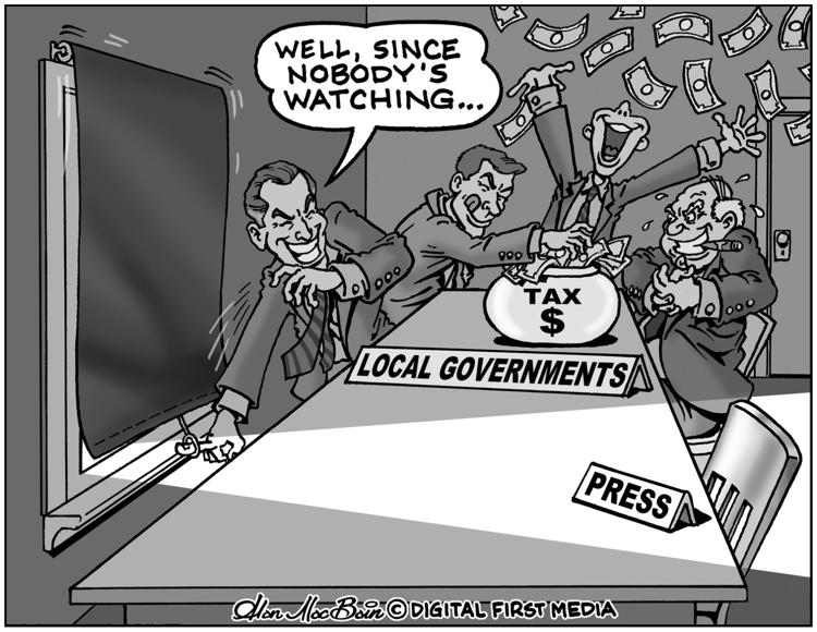 Editorial: Democracy depends on transparency in government

pottsmerc.com/opinion/editor… As newspapers shrink and close, the presence of a public watchdog at public meetings is becoming scarce. <a href="/MercuryX/">PottstownMercury</a> #NewsMatters @news_guild
<a href="/PhillyNewsGuild/">The NewsGuild of Greater Philadelphia</a>
<a href="/dfmworkers/">Save Local News</a>
<a href="/AldenExposed/">Duke Exposed #NewsMatters</a>