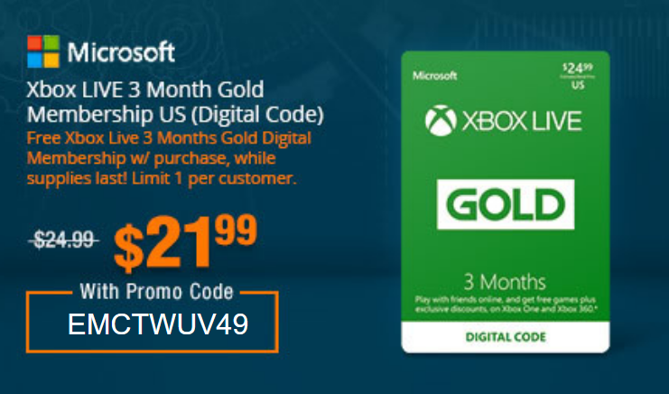 xbox live promo code 2019