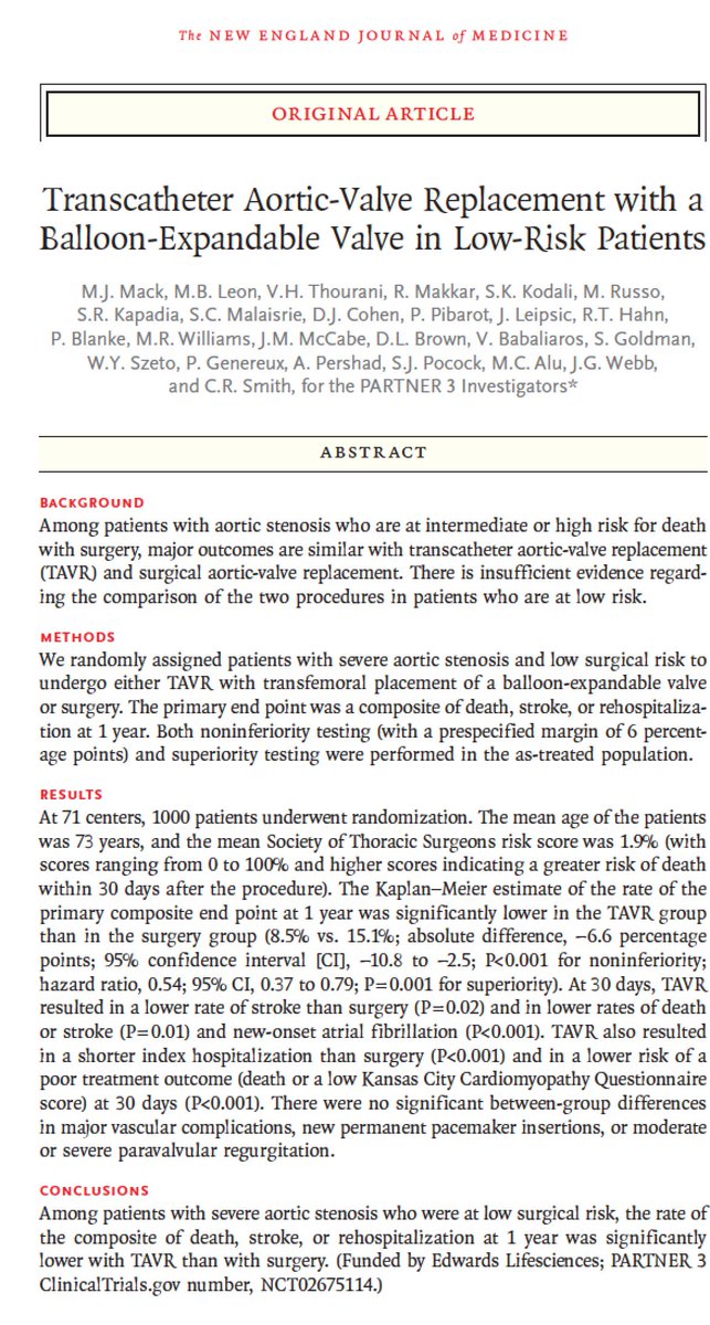 Eric Topol (@erictopol) on Twitter photo When the media coverage of #ACC19 is disproportionate to the transformative impact: the implication of routine #TAVR for aortic valve stenosis (in lieu of surgery) vs broad use of a smartwatch algorithm w/ unproven benefit.
So proud of my former fellow <a href="/PopmaJeffrey/">Jeffrey Popma</a> for his role When the media coverage of #ACC19 is disproportionate to the transformative impact: the implication of routine #TAVR for aortic valve stenosis (in lieu of surgery) vs broad use of a smartwatch algorithm w/ unproven benefit.
So proud of my former fellow <a href="/PopmaJeffrey/">Jeffrey Popma</a> for his role