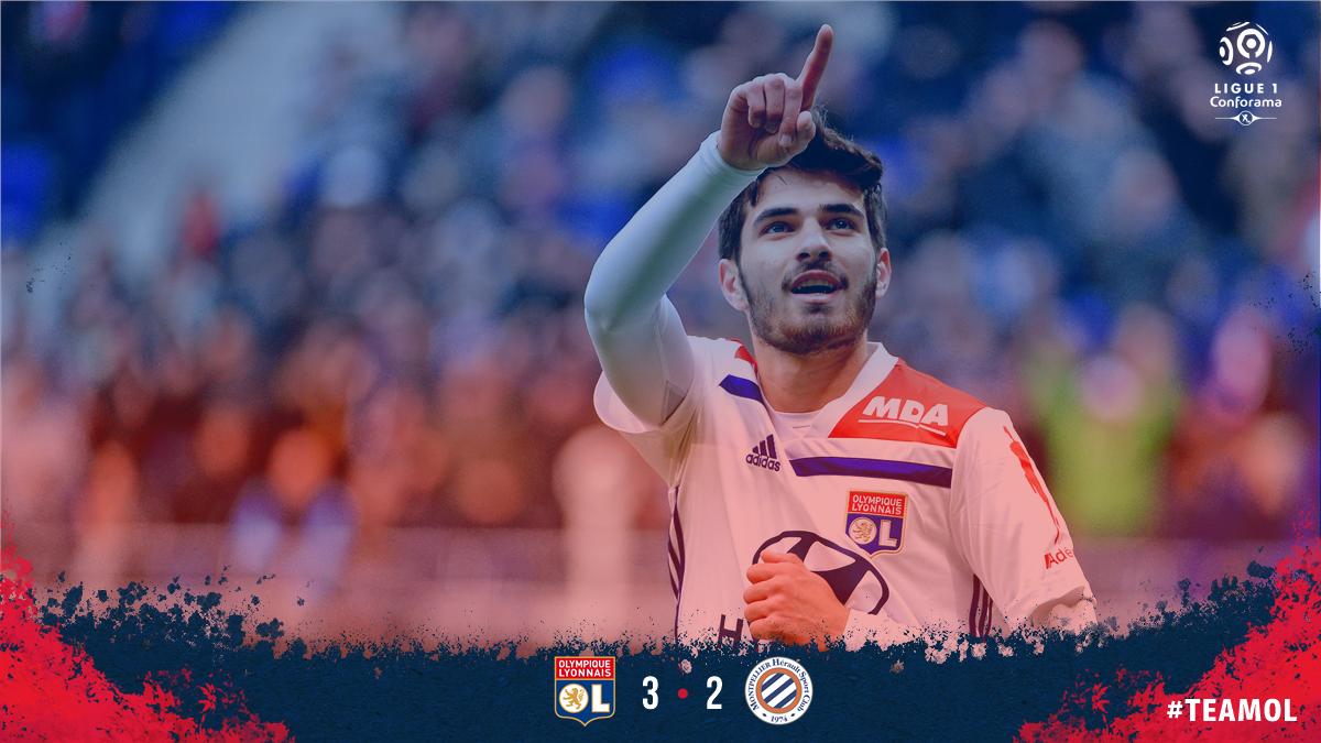 OL_English's tweet photo. FULL TIME: #TeamOL top Montpellier 3-2 and move within striking distance of second-place Lille! 👊 🔴🔵#OLMHSC
⚽️ @Martin_Terrier
⚽️ @MDembele_10
⚽️ @HoussemAouar https://t.co/TGmXXgIA5w