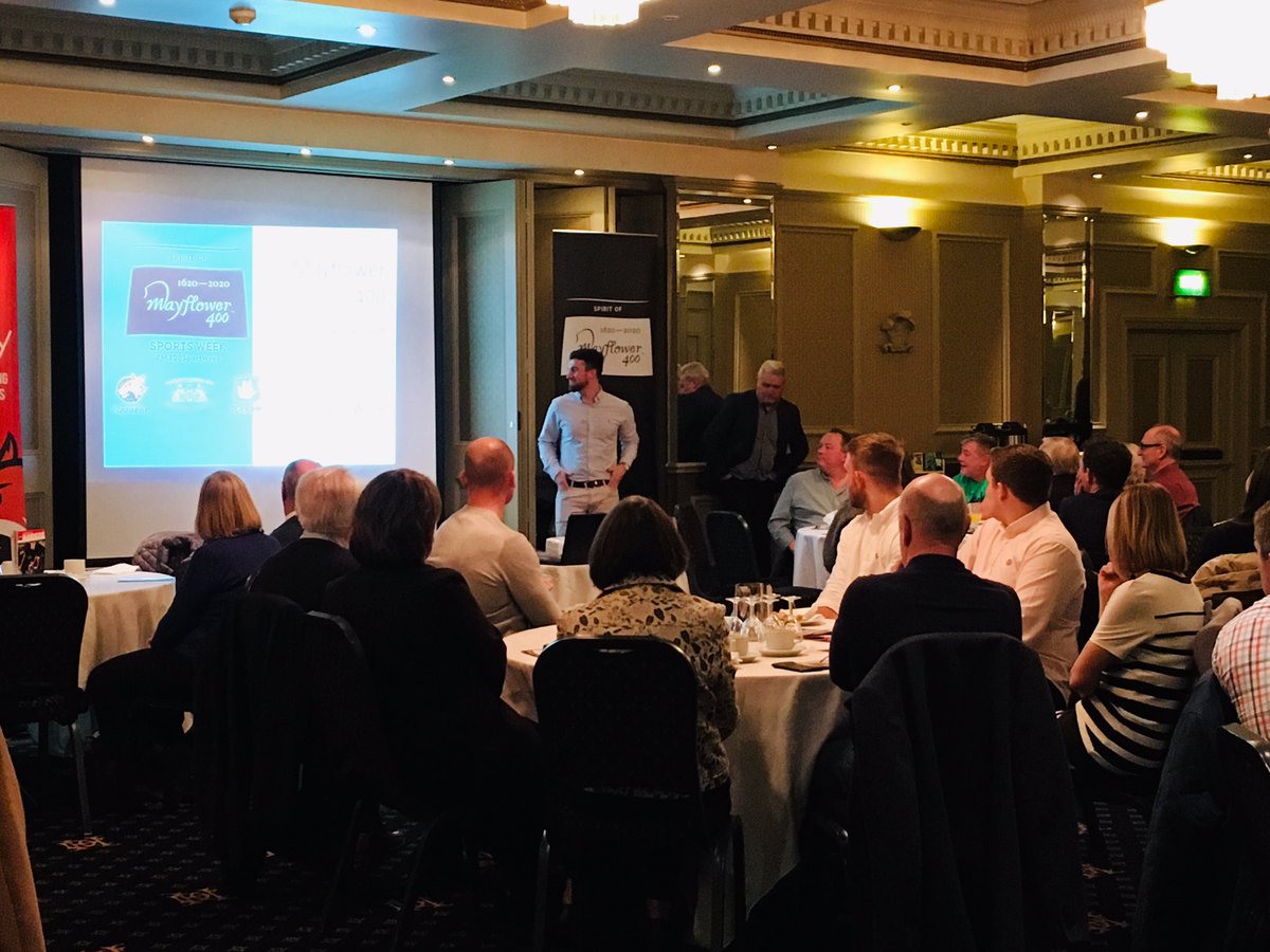 ArgyleTrust's tweet photo. #M400SportWeek - We are underway! A sponsorship event @TheDukePlymouth to promote the Sport and Wellbeing programme to local businesses. Now it’s everyone @PlymPavilions to see @officialraiders take on the London Lions.
@mayflower400uk | #GetOnBoard2020 https://t.co/9LPfKMJaRQ