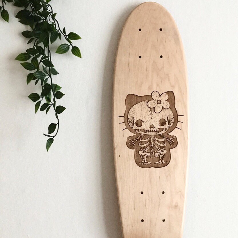 One off laser etched #hellokitty xray cruiser board available at thebookofbarebones.com