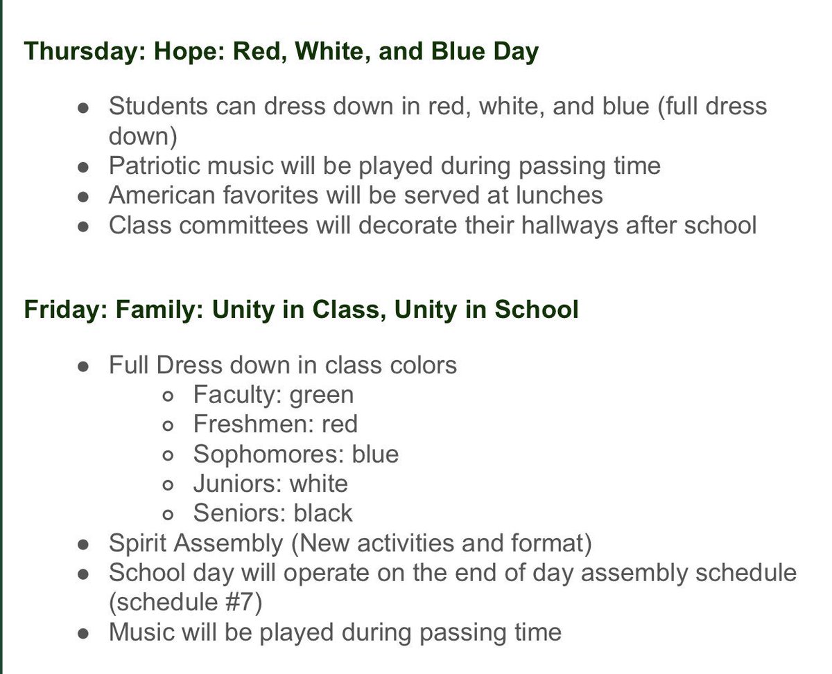 Activities_HCHS's tweet photo. 💛💚Founders Week starts TOMORROW! Show off your school spirit and participate in dressing down and in all of our other events! 💚💛 https://t.co/UC8RaCyq8H