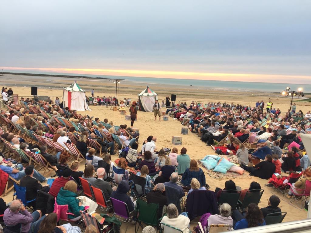 Location Lowdown - Part 4. This highlight is #Margate, and our famous #ShakespeareOnTheBeach. We are the only company which perform open air on sand, in the #WORLD! Margate is a remarkable seaside destination, famous as a postwar holiday destination and home of @TCMargate!