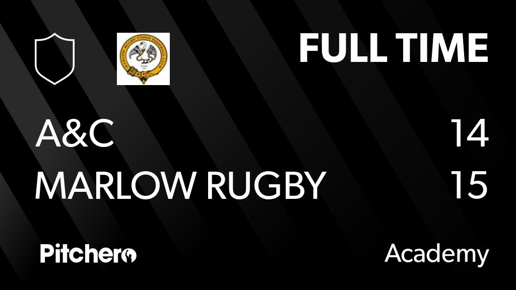 marlowrugby47's tweet photo. FULL TIME: A&C 14 - 15 Marlow Rugby Union Football Club
#ACMAR #Pitchero
https://t.co/A76LOo7uP5 https://t.co/0bmRihhQhI