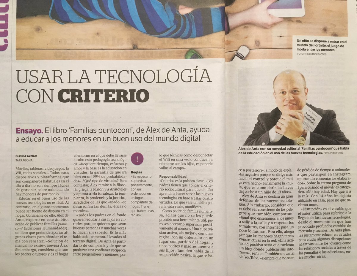 alexdeanta's tweet photo. Muchas gracias Gloria Aznar de @diaridtarragona por la entrevista, fue un placer #Familiaspuntocom Más info en https://t.co/s16NfvOgP8 https://t.co/CV9BOgwdm4