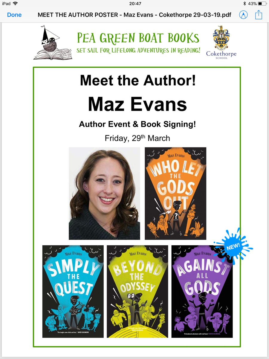 CKP_JnrEnglish's tweet photo. Can’t wait to welcome Maz Evans to Cokethorpe in just 2 weeks! Remember to order your signed copies. #@CKP_Year6@CKP_Year4 https://t.co/V1n6MpHXp9