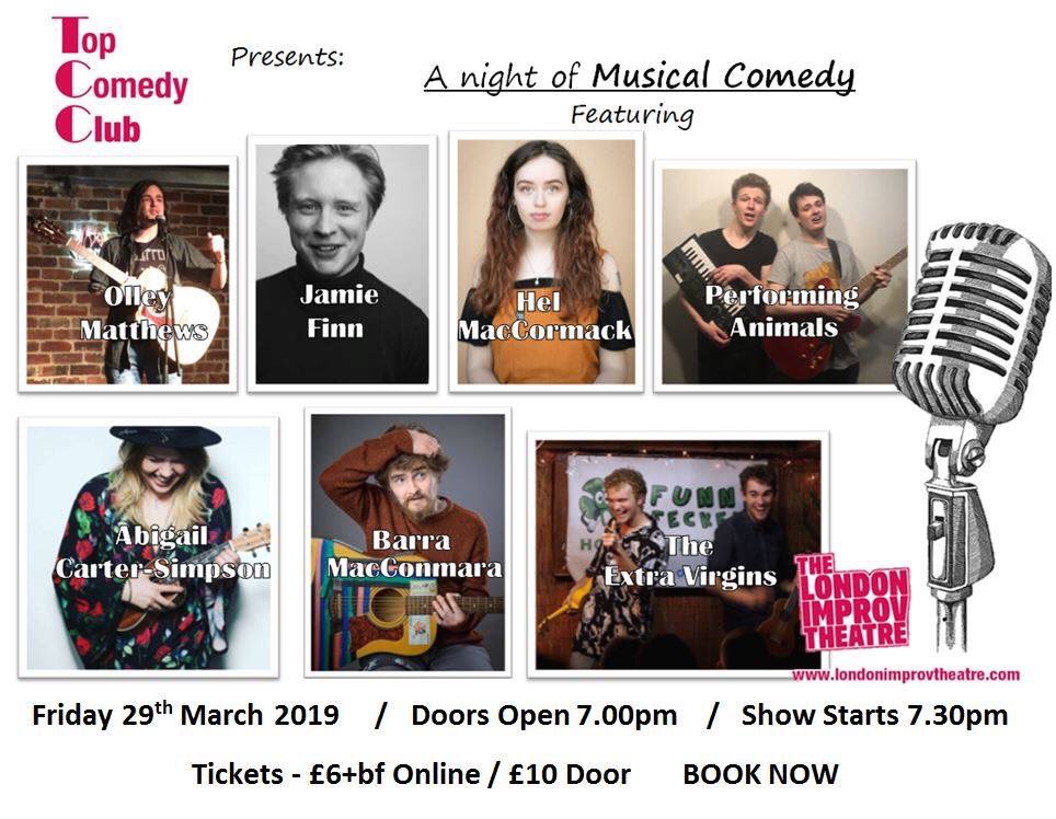 TopComedyClub2's tweet photo. Full Line Up for our ALL MUSICAL STAND UP COMEDY SHOW! 

March 29th, tickets only £6+bf when you book online 

https://t.co/012UKWx28m https://t.co/aeXMTVAhGS