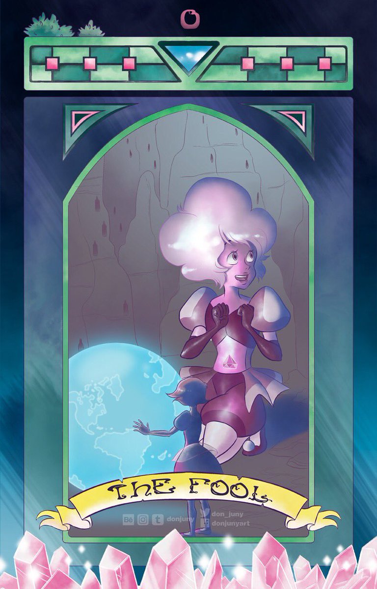 don_juny's tweet photo. Picking up this project again. Now that the first main arc of the Steven Universe storyline is over I have a definitive pool of characters and situations to choose from to base each card on. 💕 #StevenUniverse #tarotcards #majorarcana https://t.co/Eb6p9rqJAD