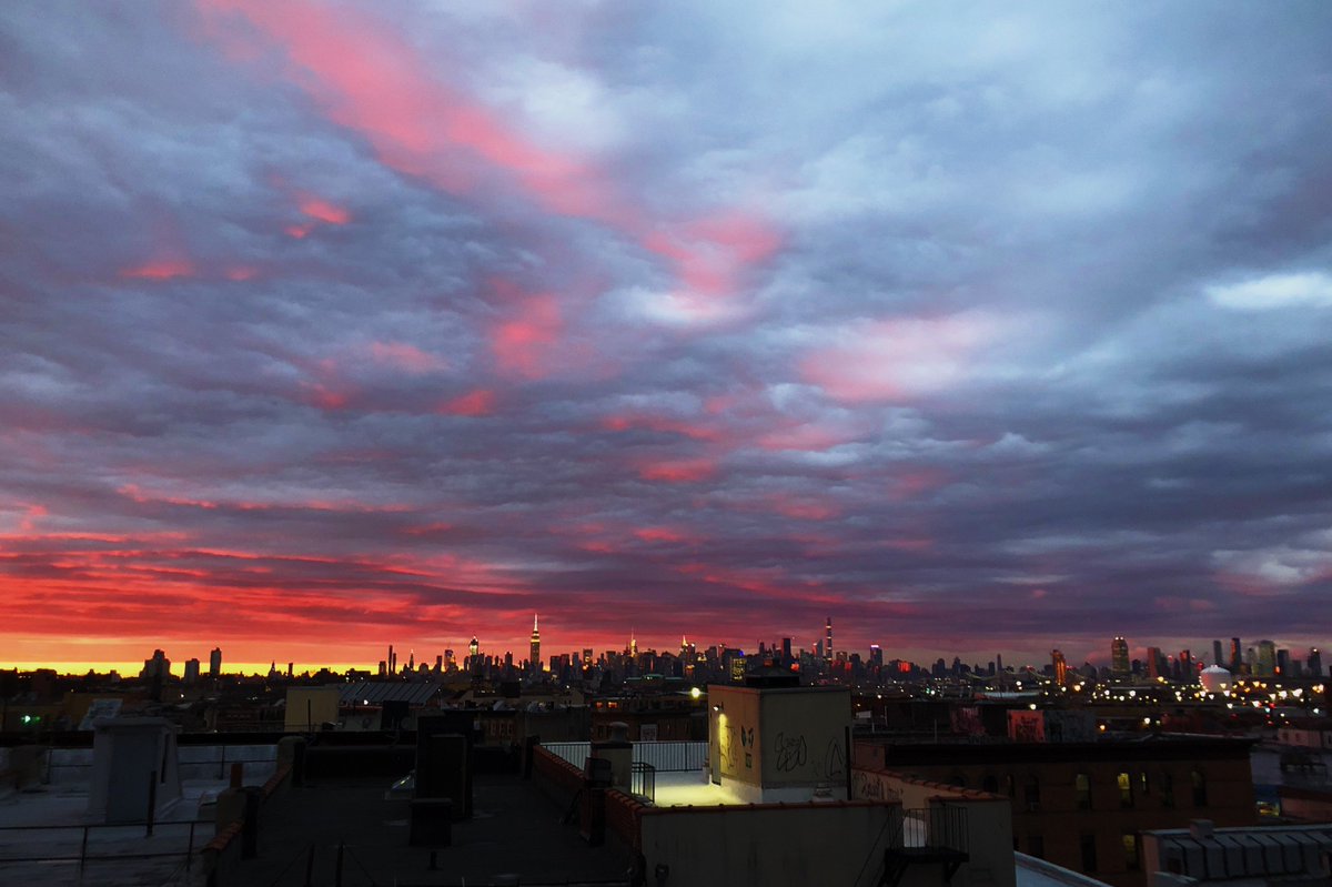 It also helped to have a roof at my apartment with a stunning view. If the color looked good out the window, I'd grab my phone and run up to check on the view. Though these photos are pretty, I prefer the challenge of working in the street.  #shotoniphone