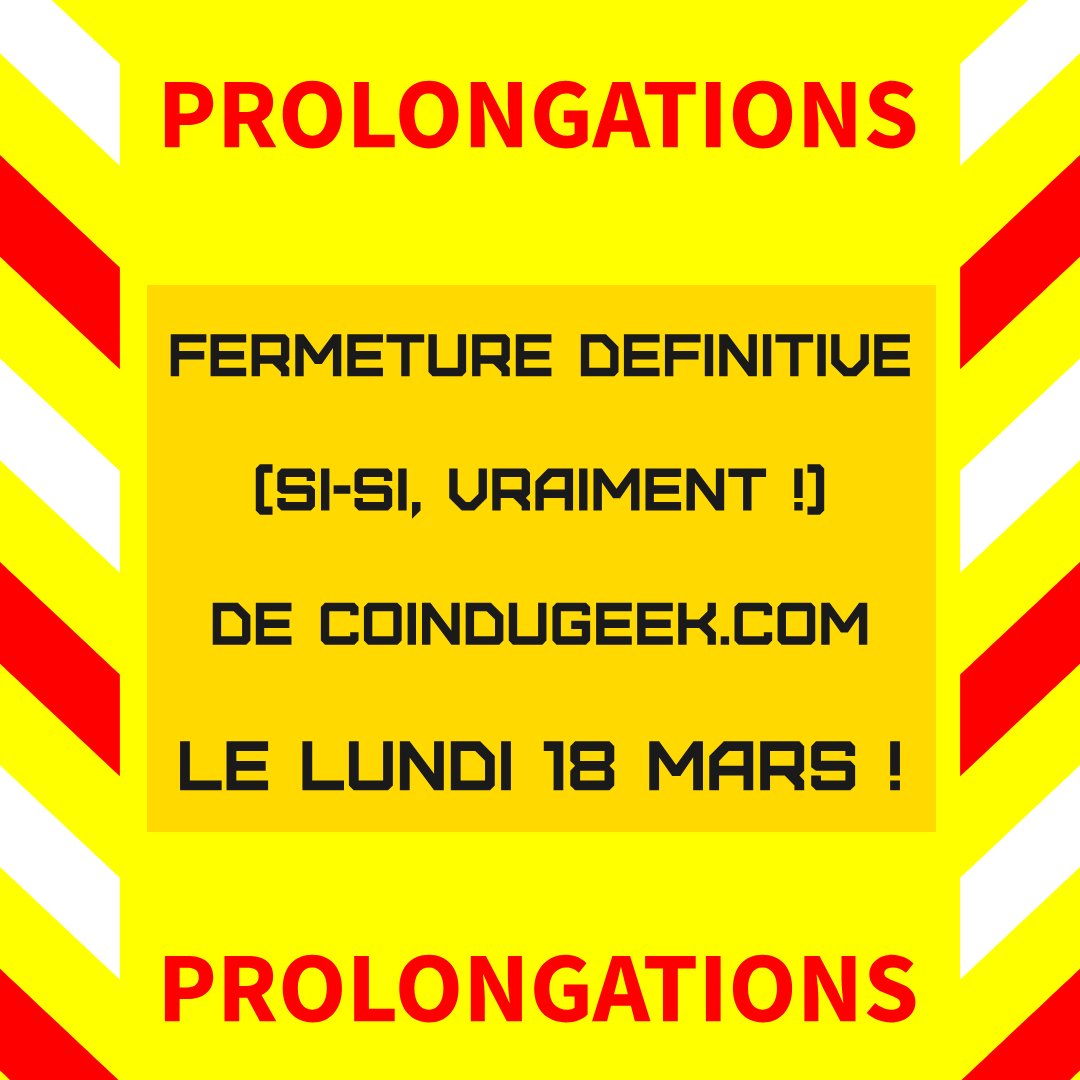 coindugeek's tweet photo. On baisse le rideau DEMAIN ! Aidez-nous à liquider notre stock et profitez de -50% de remise MINIMUM sur TOUT le catalogue https://t.co/bLeYvNOLIv ! Merci de votre soutien ! #megapromo #thatsallfolks https://t.co/3YrsK2fzzl