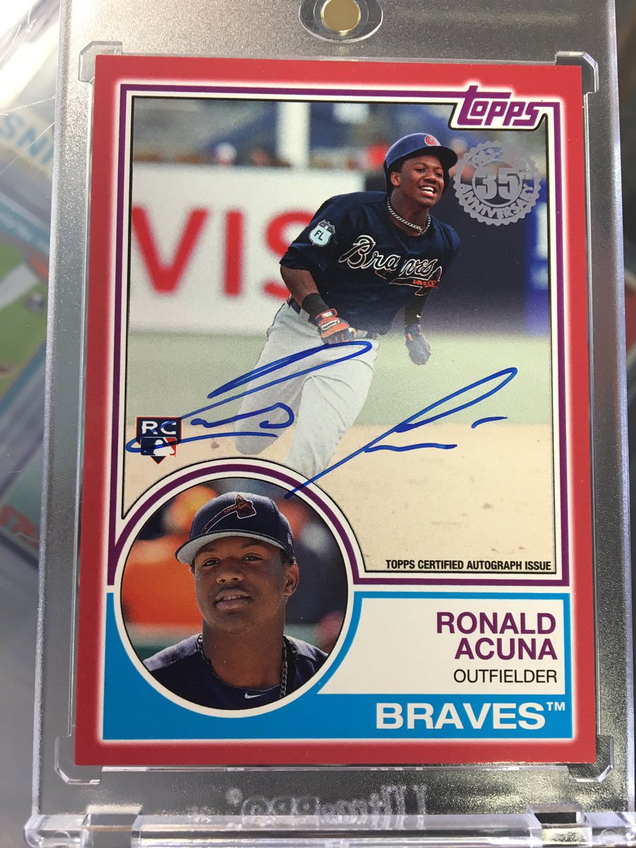 MONSTER PULL BY NATE!!!!
Nate had some birthday money burning a hole in his pocket.   So he decided to try out a 2018 <a href="/Topps/">Topps</a> Series 2 box and pulled this  <a href="/ronaldacunajr24/">Ronald Acuña Jr.</a> Red parallel #Auto /25!!!
<a href="/beckettmedia/">Beckett Media</a> @SoHobbyGames #como <a href="/Braves/">Atlanta Braves</a>