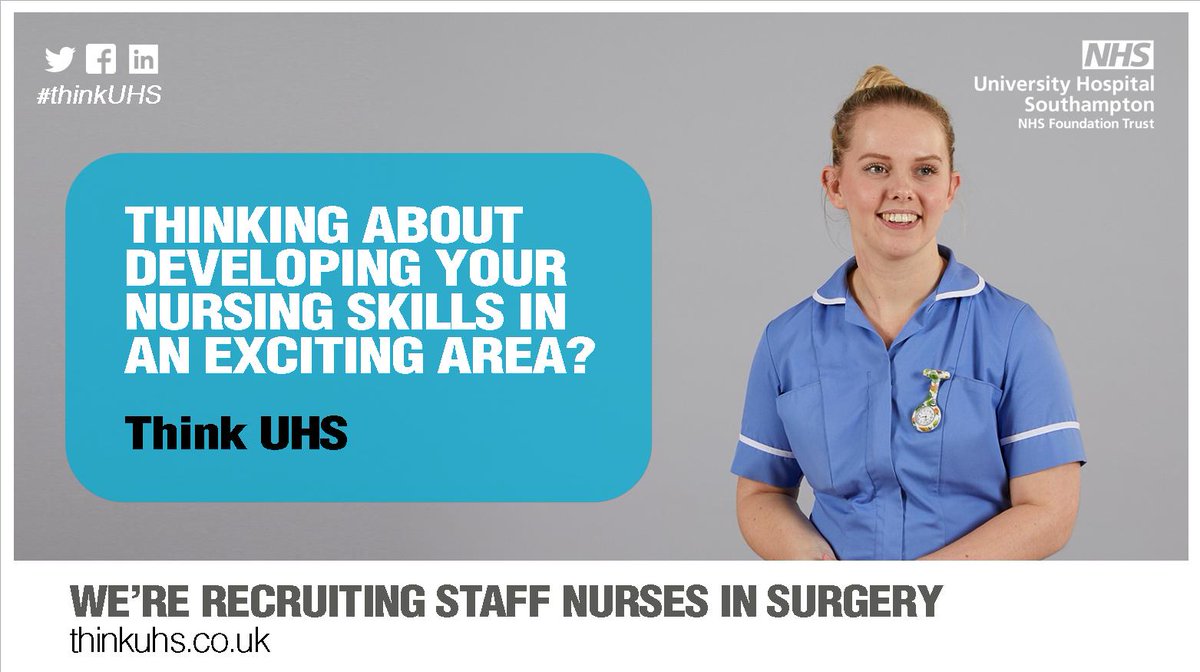 We're #recruiting staff nurses to join our team in general surgery. 

Interested in honing your specialist skills in a regional intestinal failure unit? Apply now: bit.ly/2NrAQZA 

#ThinkUHS #nursing #UHSnurse