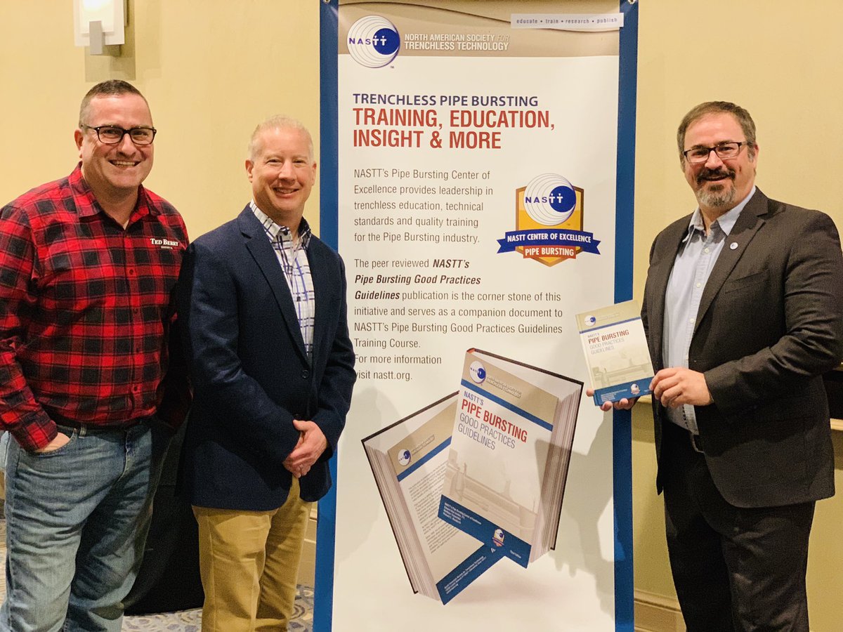 NoDigMaine's tweet photo. Wicked proud of this team. Official release of the Third Edition of @_NASTT Pipe Bursting Good Practices Guidelines today. #NoDig2019 https://t.co/SGh7OuWTRH