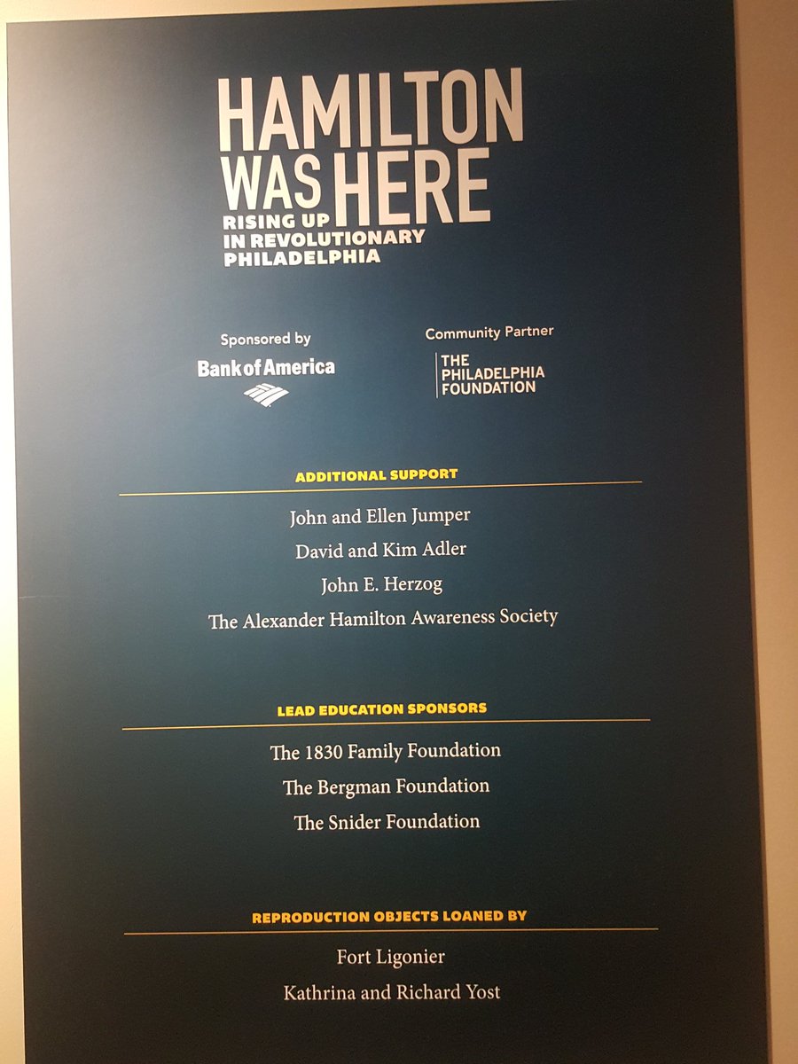 TheAHASociety's tweet image. @TheAHASociety has been proud to provide support for #HamiltonWasHere - the @AmRevMuseum produced such an amazing exhibit on Hamilton&apos;s time in Philadelphia #howrevolutionary