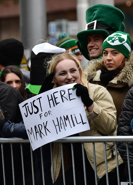 MarkHamill's tweet photo. Whether I'm in the beautiful city of Dublin, riding in a parade at @stpatricksfest w/@MarilouHamill &amp; @ChelseaHamill, meeting @PresidentIRL Michael D. Higgins like last year...
OR
Just hangin' at home having breakfast in my boxers...
I LOVE #StPatricksDay when EVERYONE IS IRISH! https://t.co/g9fvFzDBDL