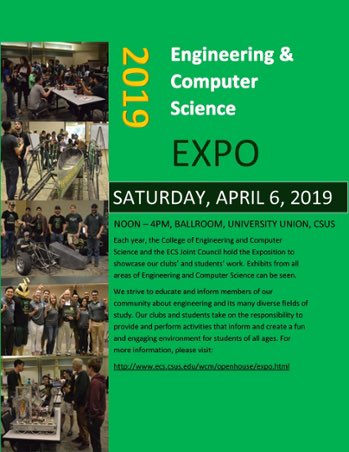 SATURDAY, APRIL 6: <a href="/SacStateECS/">Sac State Engineering & Computer Science</a> students hosts its annual #Expo! Students showcasing projects with activities for all ages. Free and open to the public. Plus, math diagnostic testing for accepted fall students. 

Info ecs.csus.edu/expo

#MakingItHappenAtSacState