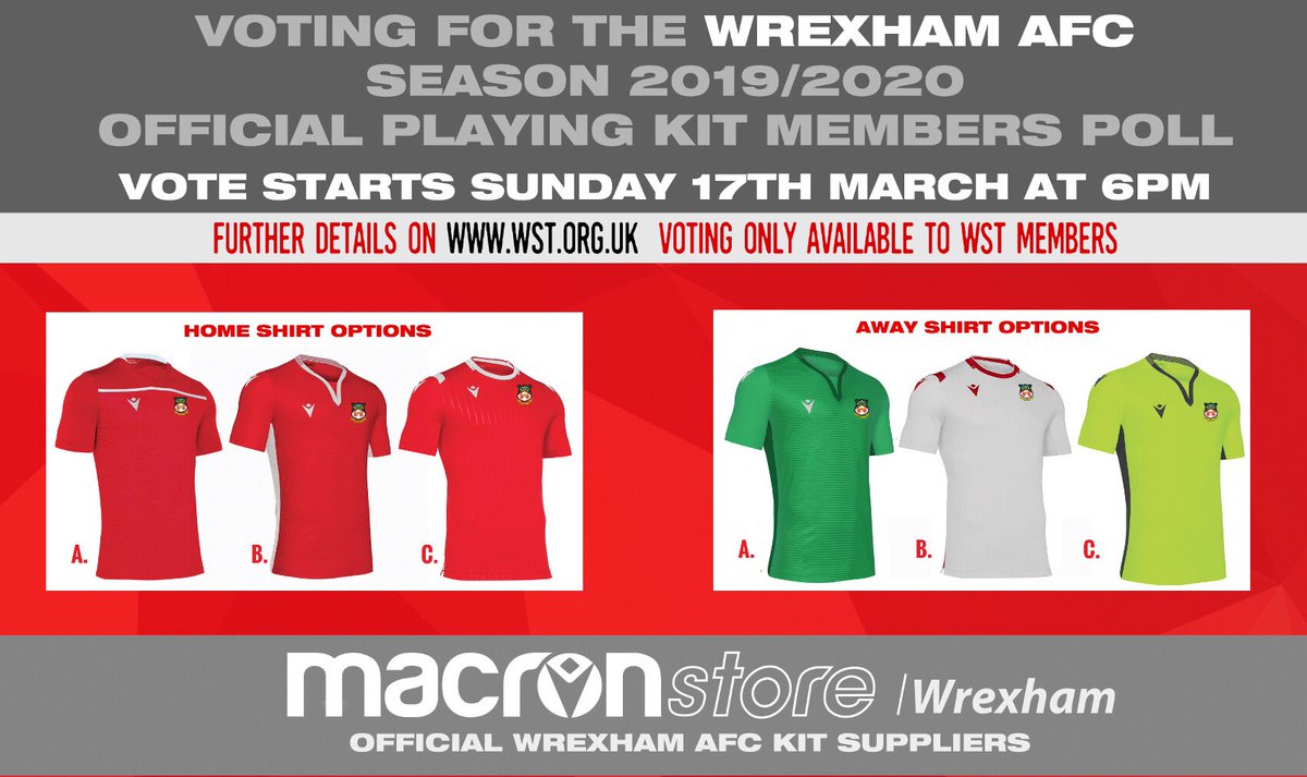 Wrexham_AFC's tweet photo. π΄βͺοΈ #PickTheKit | You choose the 2019/20 Wrexham AFC kit!
Vote here ππ» https://t.co/NsA4Ib5DJw
#WeAreOneTeam https://t.co/qXWqdJx4Ir